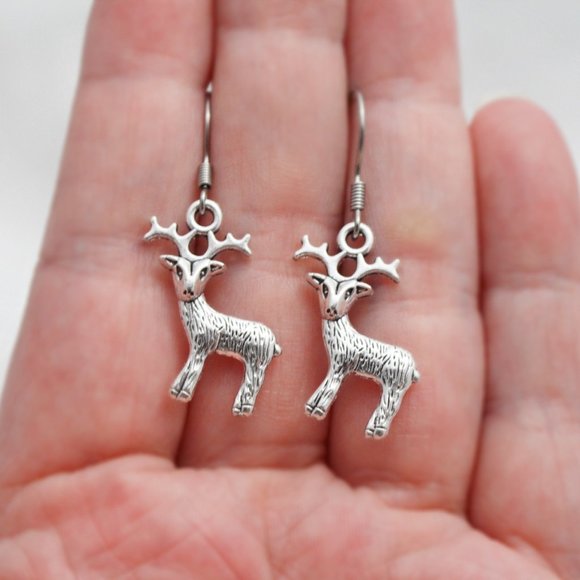 Reindeer Charm Earrings - Picture 5 of 8
